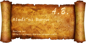 Almási Barna névjegykártya